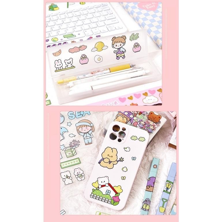 

100 Lembar Stiker Motif Kartun Korea Lucu Anti Air Dekorasi Handbook Scrapbook Diy Gratis Ongkir