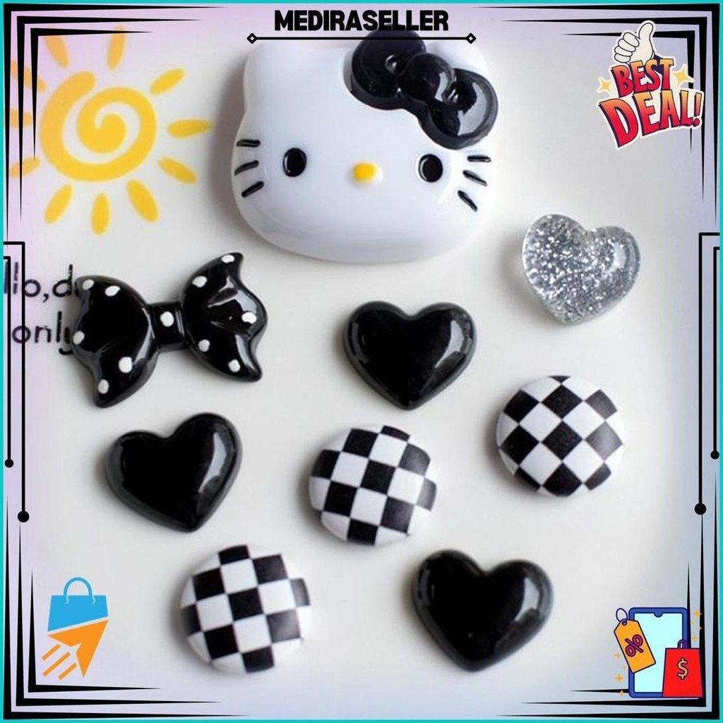 

J2 - Stiker 3D Aksesoris Sandal Black Kuromi Sticker Tumblr Lucu Gratis Ongkir