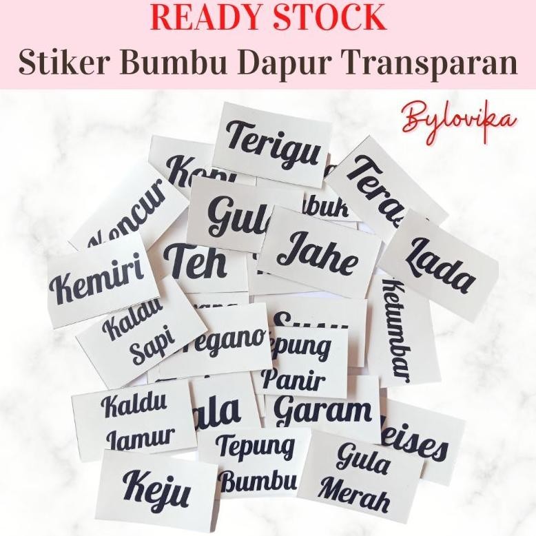 

[Siap Kirim] Ready Stock Stiker Nama Bumbu Dapur Transparan Sticker Kitchen Label Gula Penanda Murah Waterproof Anti Air Sale