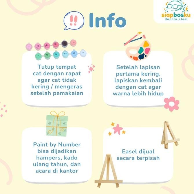 

DIY PAINT BY NUMBER 20x20 CM PEMANDANGAN AESTHETIC PAINTING KIT
