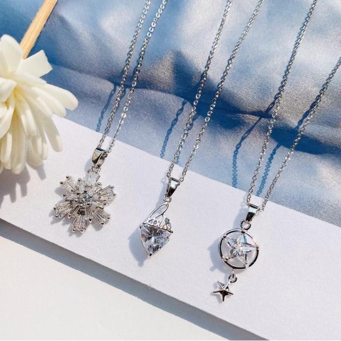 Kalung love/kalung bintang/kalung bunga/kalung silver impor anti karat