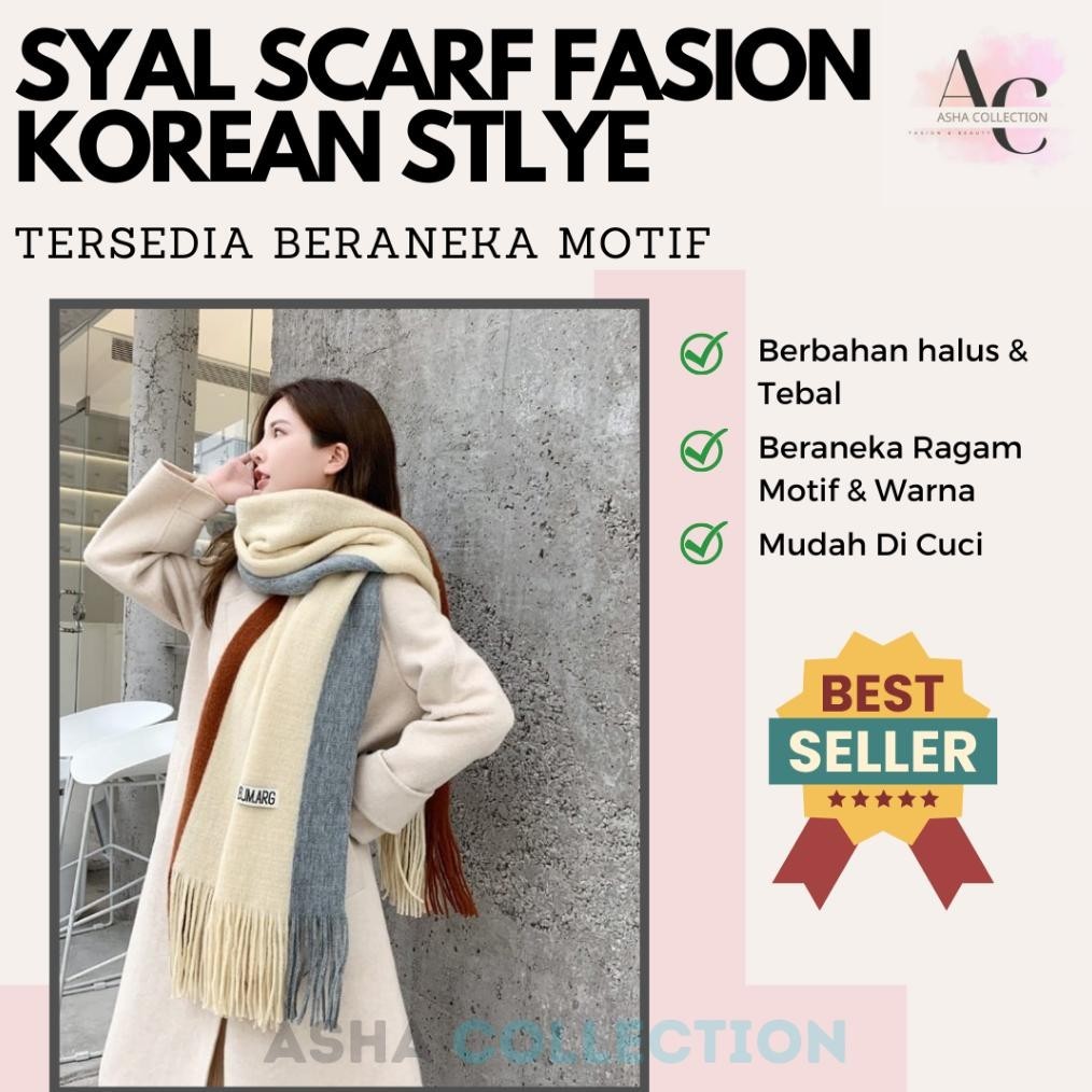 Kekinian Asco Syal Scarf Musim Dingin Musim Semi Korean Style Import Syal Super Tebal Winter Long Sc