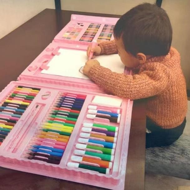 

Okk-1520 Crayon Warna 208Pcs Set Alat Menggambar Melukis Anak-Anak Crayon Cat Air Pensil Warna Viral
