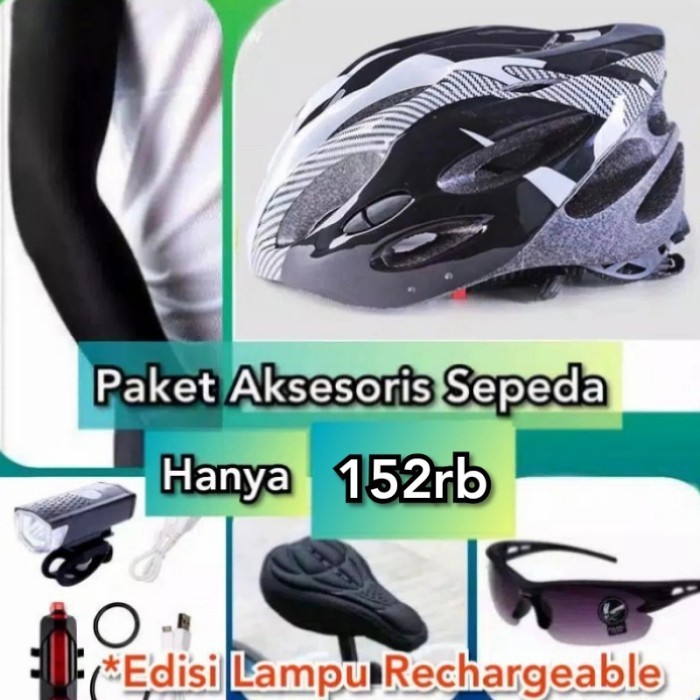 Paket Helm Sepeda Limited Edition Plus Aksesoris Sepeda