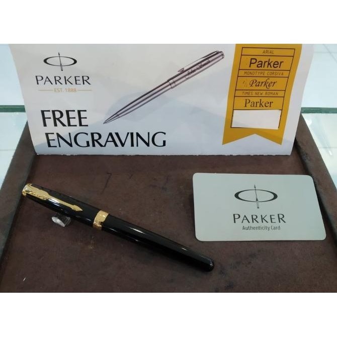

Jual Parker Sonnet Black Gold Trim Rollerball Tb