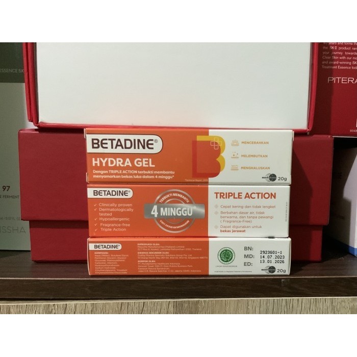 HARGA DISKON Betadine Hydra Gel 20g Menyamarkan bekas luka dan Jerawat