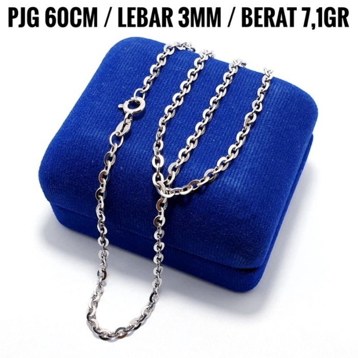 Kalung Rantai N Polos Sier 925 - Kalung Pria Perak 925