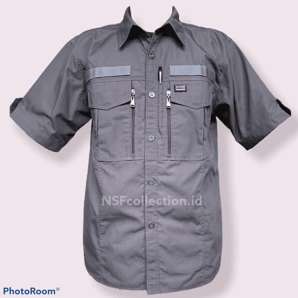 Baju Kemeja Tactical Pria Lapangan Outdoor Lengan Pendek Baju Kerja Proyek Wtac W Tac