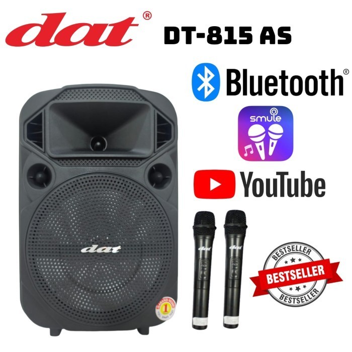 Speaker Portable Dat 8 Inch Dt-815 As 2 Mic Wireless