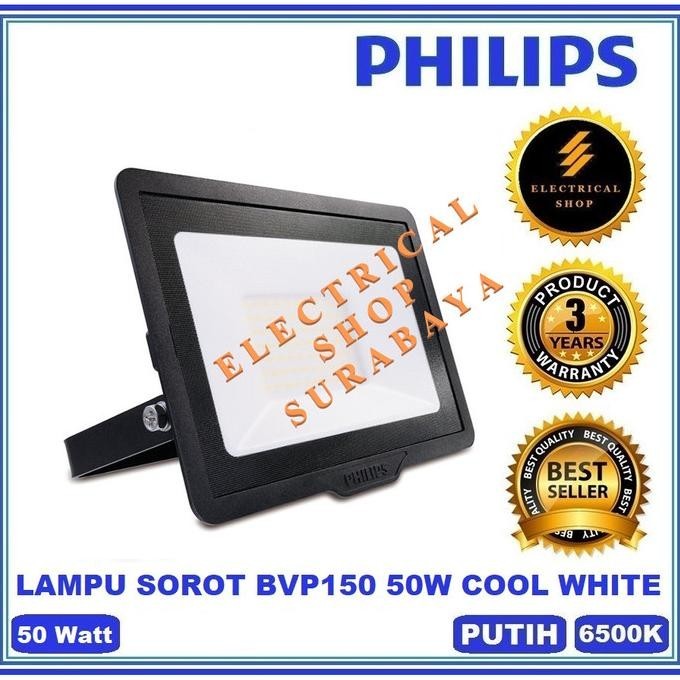 TERBARU - PHILIPS LAMPU SOROT BVP150 50W LED 42 PUTIH FLOOD LIGHT BVP135 50 WATT