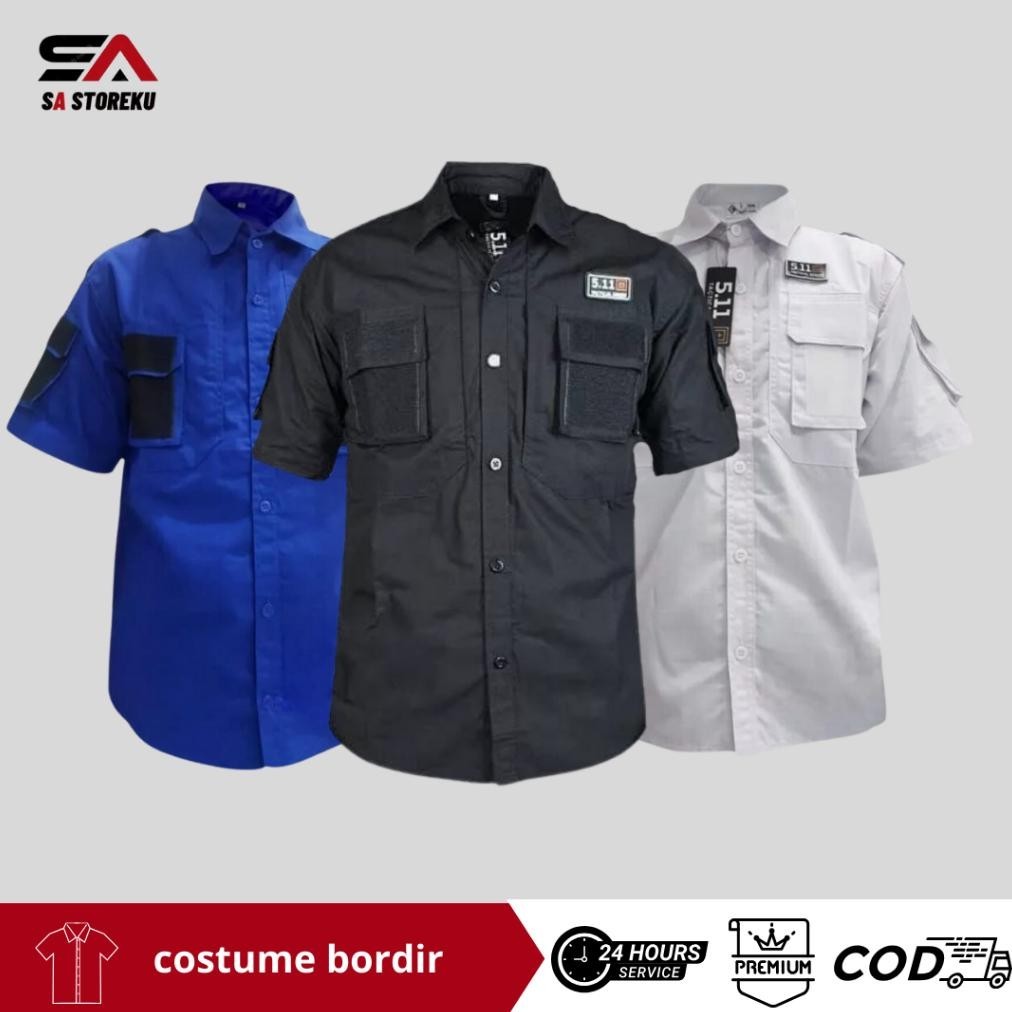 Baju Kemeja Tactical Pria Lapangan Outdoor Lengan Pendek Outdoor Baju Kerja Proyek Wtac W Tac
