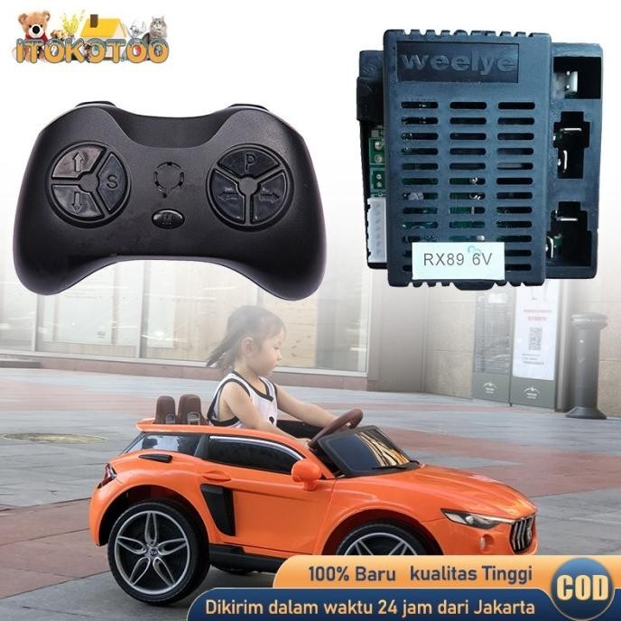 RX89 Receiver + Remote Mobil Aki 6v Untuk Mobilan Aki Anak GM