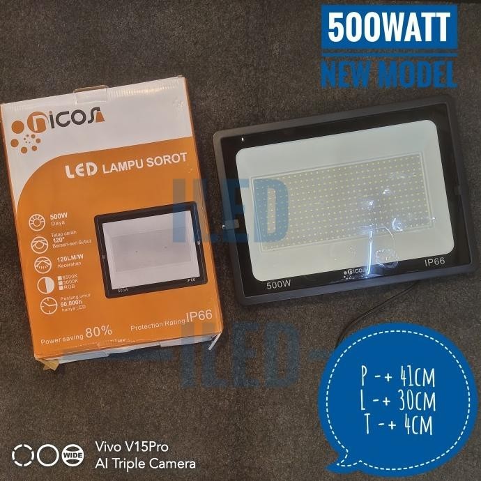 TERBARU - Lampu Tembak Sorot LED 500w 500watt = HPIT 1000w IP65 Lapangan Parkir