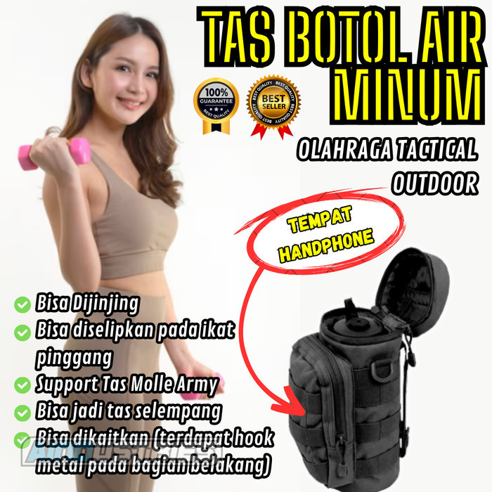 Tas Air Minum Olahraga Outdoor Camping Multifungsi Plus Sarung Hp