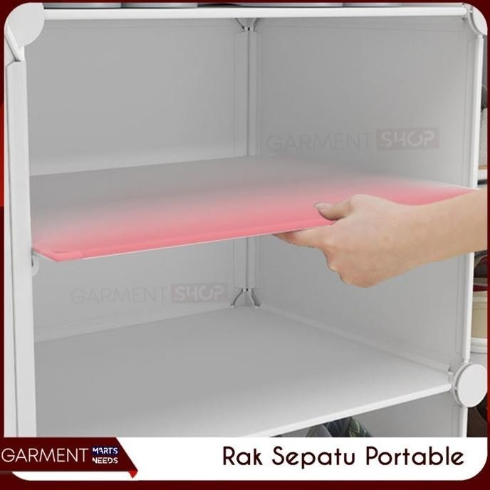 Rak Sepatu Tutup Box Plastik Tertutup 4 Susun Anti Debu Serbaguna