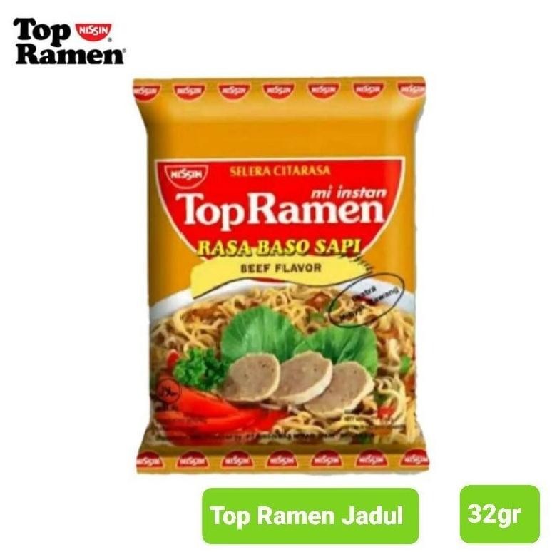 

New Produk Mie Top Ramen Rasa Baso Sapi 32Gr - Top Ramen Jadul By Nissin .