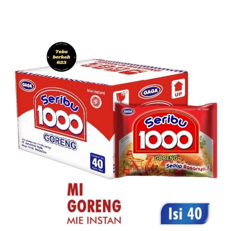 

New Produk 1 Dus Mie Gaga 1000 Goreng 50Gr Isi 40 Pcs .