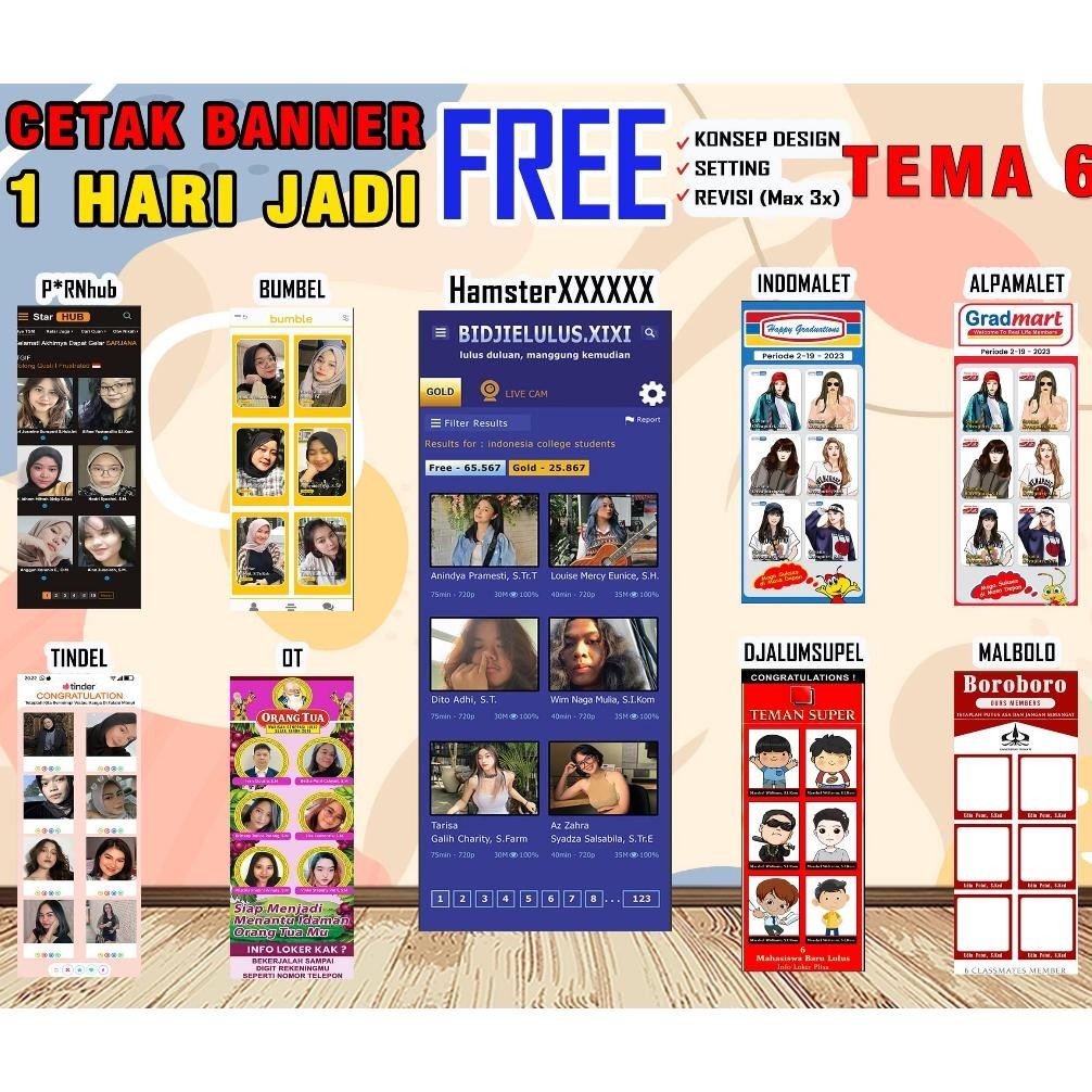 GH Cetak Banner Wisuda Sidang Skripsi Kelulusan Graduation + Tiang X Baner Banner TERLARIS