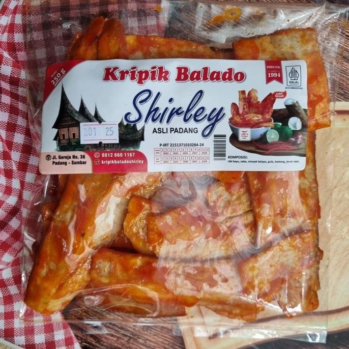 

Shirley Keripik Balado Panjang 250gr Sanjai Kripik Singkong Balado Khas Padang