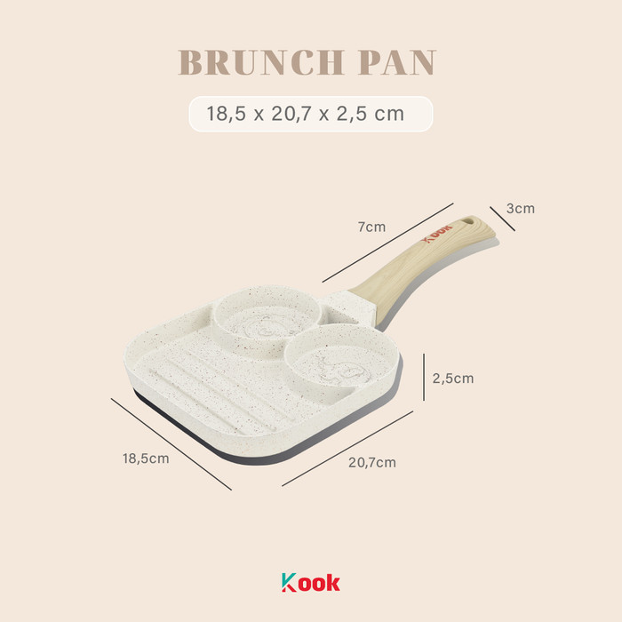 Kook Brunch Pan - Alat Masak Panci Jan Sarapan Anti Lengket Telur Cetak Sosis Sayur Pancake Martabak