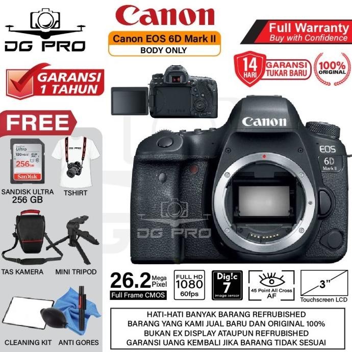 Canon EOS 6D Mark II Body Only DSLR Camera Original BO Paket Bonus