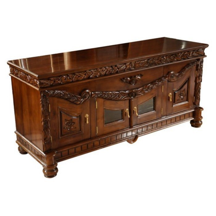 bufet tv jati ukir/bufet tv jati jepara/lemari tv ukir jati jepara| Mebel Jepara