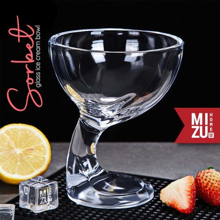 Mizu Sorbet Glass Ice Cream Bowl Gelas Es Krim Gelas Puding Kaca Mangkok Dessert Gelas Es Campur