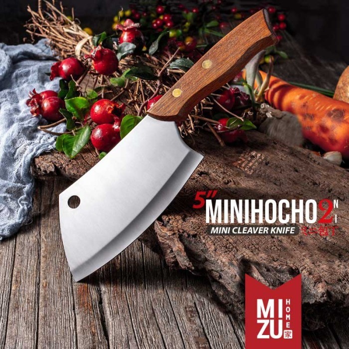 Mizu Minihocho-Ni Mini Cleaver Butcher Knife Pisau Daging Golok Kecil