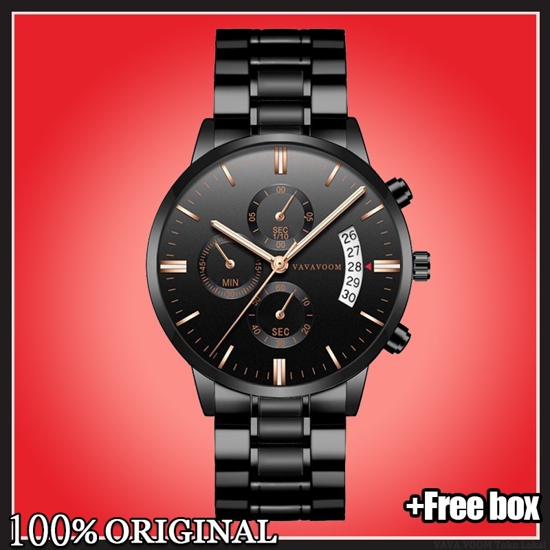 BEST SELLER Jam Tangan Pria VAVA VOOM 100% Original Kronograf JAM TANGAN COWOK Quartz Analog