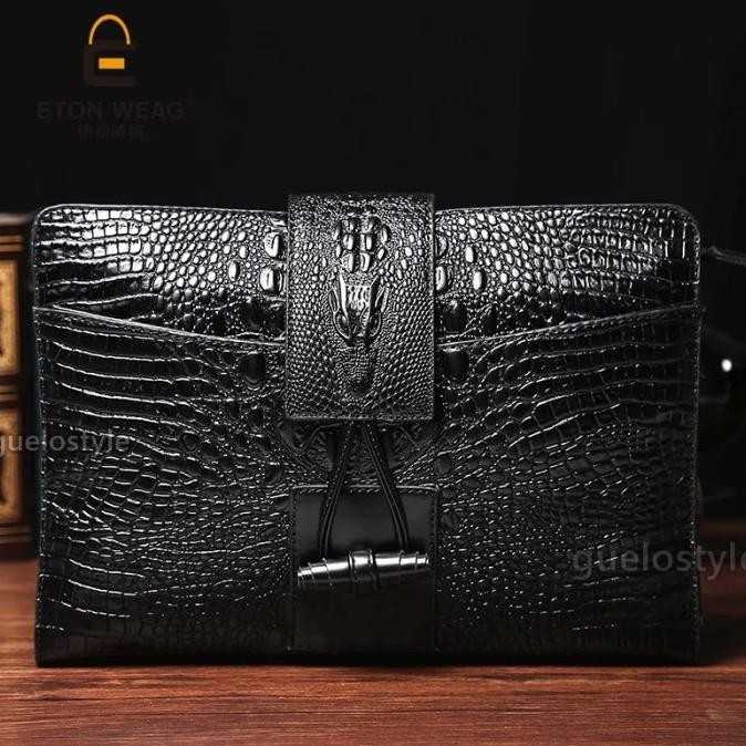 Clutch handbag hand bag tas pria KULIT - BUAYA KEREN