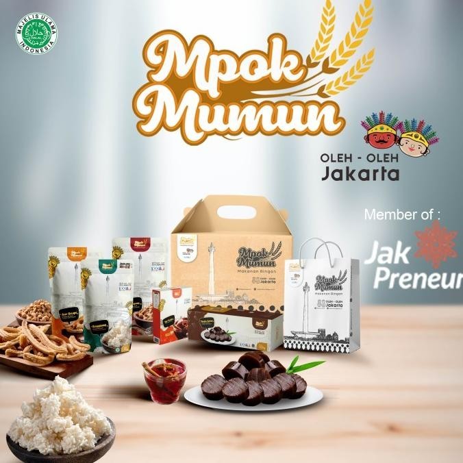 

Paket oleh oleh dari jakarta khas betawi Mpok Mumun dengan Paper bag