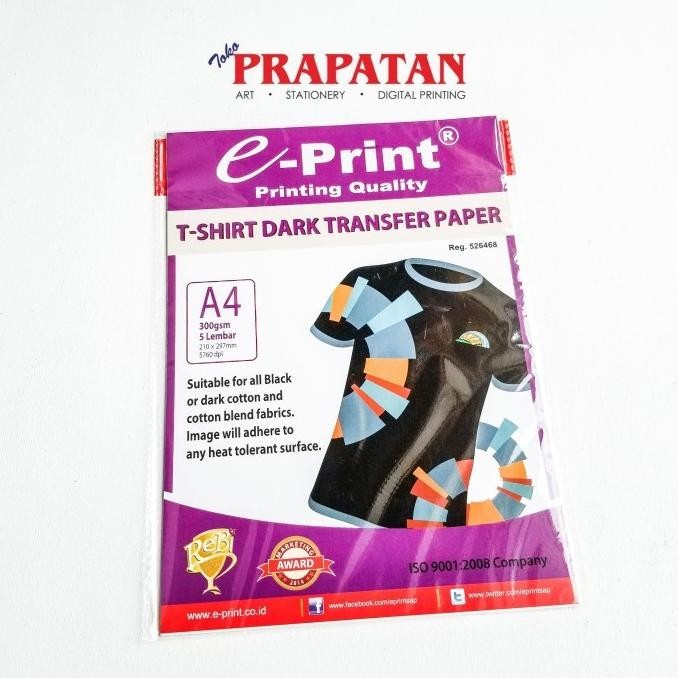 

E-Print T-shirt Dark Transfer Paper A4 300gsm