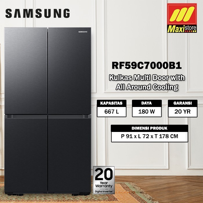 .........] Samsung RF59C7000B1 Kulkas Multi-Door 4 Pintu [667 L] Inverter