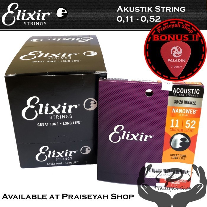 Ami Elixir Senar Gitar Akustik Bronze Original Usa Guitar String