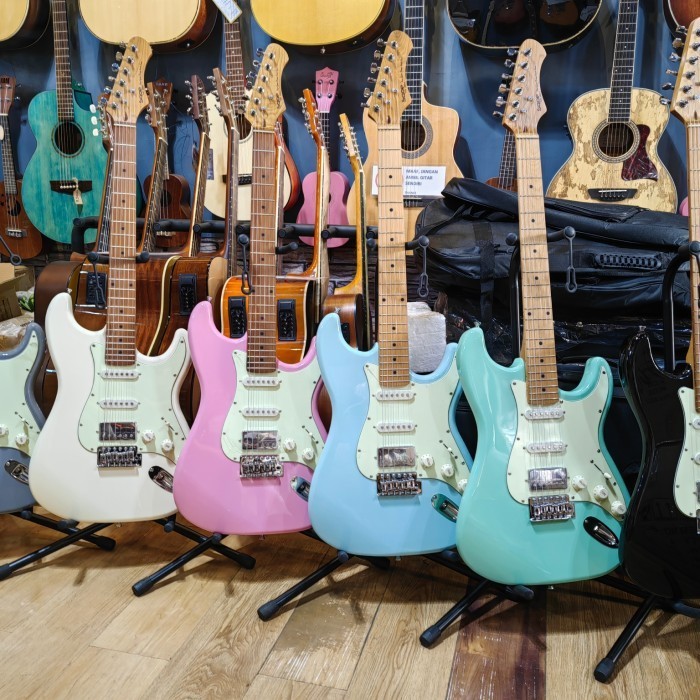 Ami Gitar Elektrik Sqoe Sest600 Roasted Maple Stratocaster