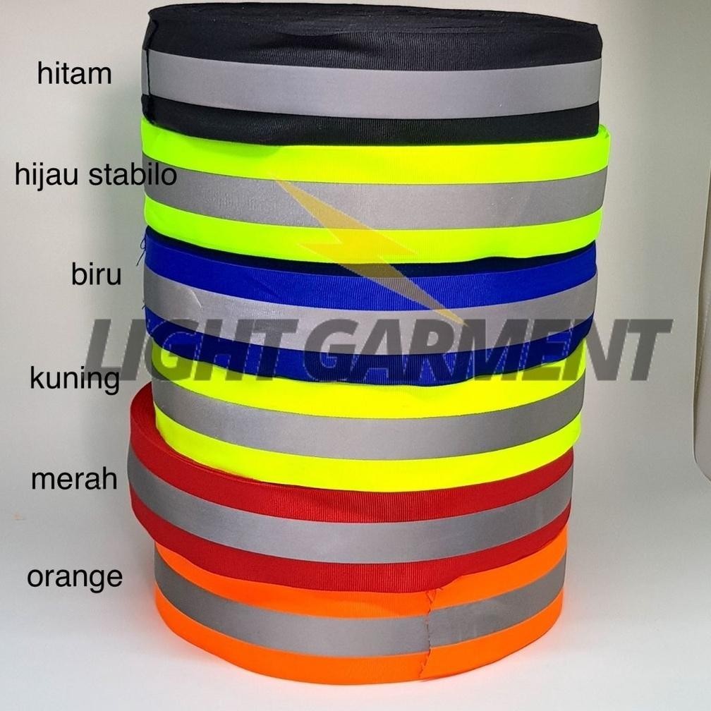 

Ptc-Shop Pita Rlektor Grade A / Pemantul Cahaya Scotlight Skotlet Kombinasi Mix 5 Cm Per 50 Meter / Scotchlite Baju Safety