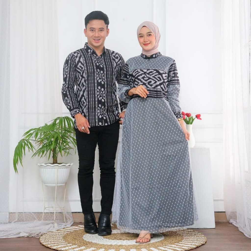 [Bahan halus dan Nyaman] BAJU BATIK COPLE GAMIS TILLEDOT COUPLE KONDANGAN GAUN PESTA MUSLIMAH SET