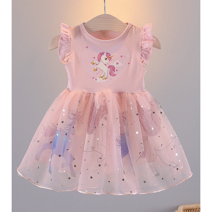 baju pesta anak bayi perempuan 1 2 tahun dress pink dres ulang tahun