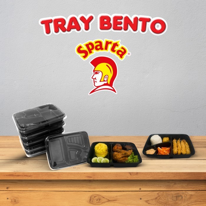 TRAY BENTO HIPS SEKAT 4 SPARTA / MIKA BENTO
