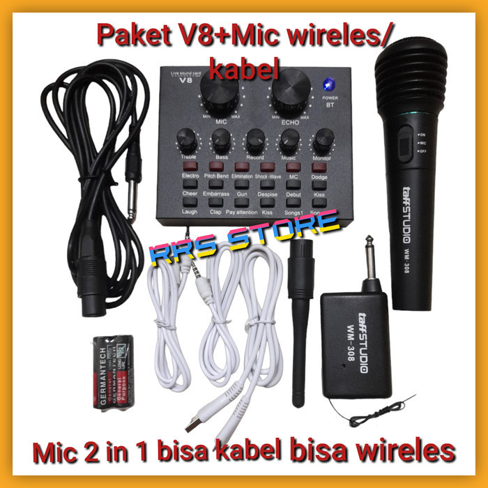 

PAKET KAROKE SOUND D V8 Audio Soundd mic 2 in 1