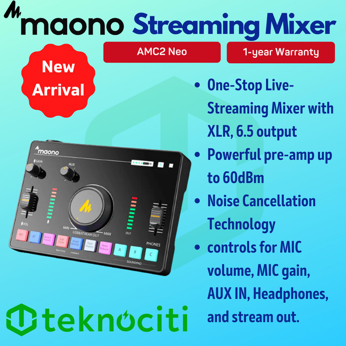 

MAONOCASTER AMC2 Neo One-Stop Streaming Audio Mixer & Sound d Maono