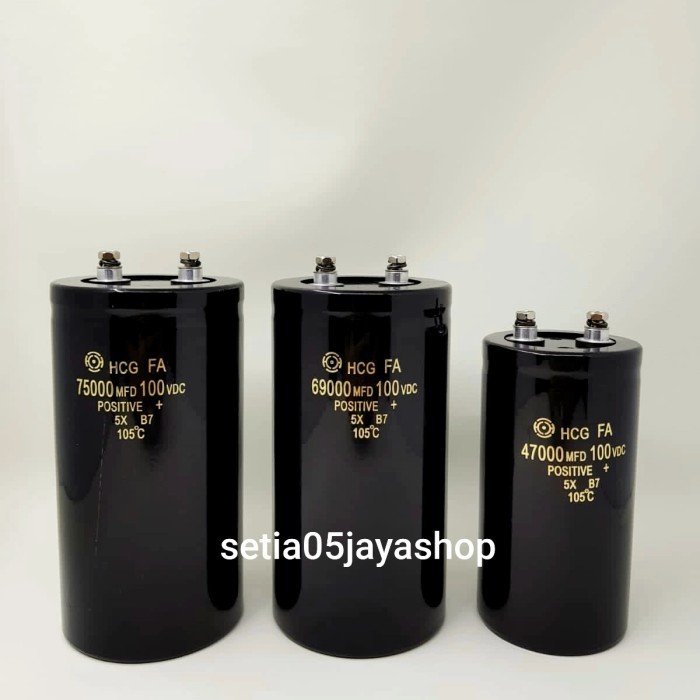 Capasitor Kapasitor Elco Elko 47000Uf 69000Uf 75000Uf 100V Hcg Origina