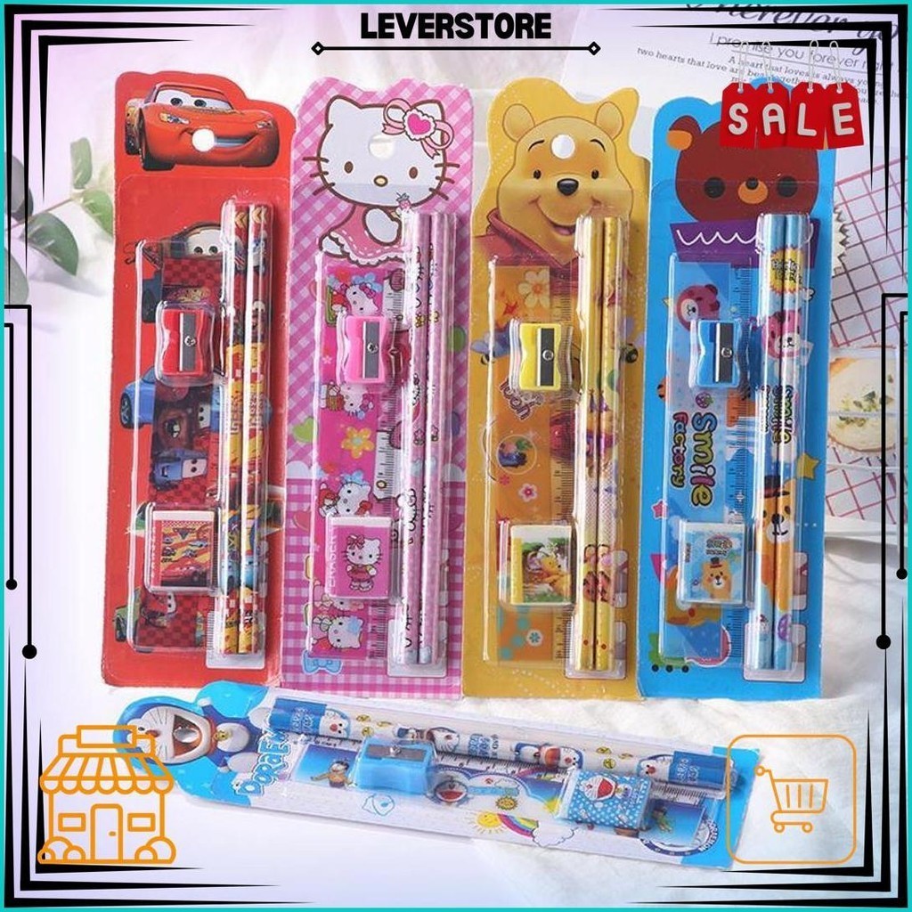 

Paket Alat Tulis Stationery Set Kartun Pensil Penghapus Penggaris Lentur Serutan Rautan Lucu Imut Hewan Bear Rabbit Kado Souvenir Cod