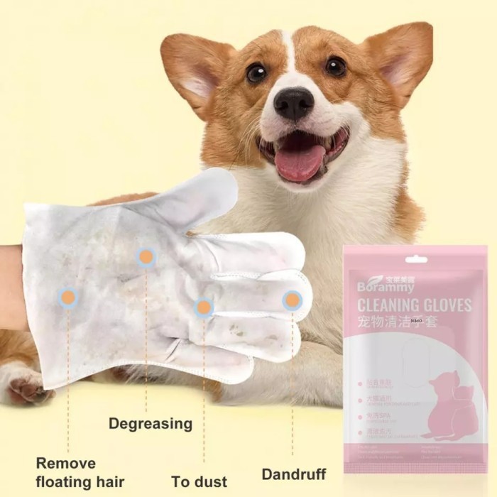 Pet Gloves Free Wash Pet Cleaning Gloves Isi 5Pcs New