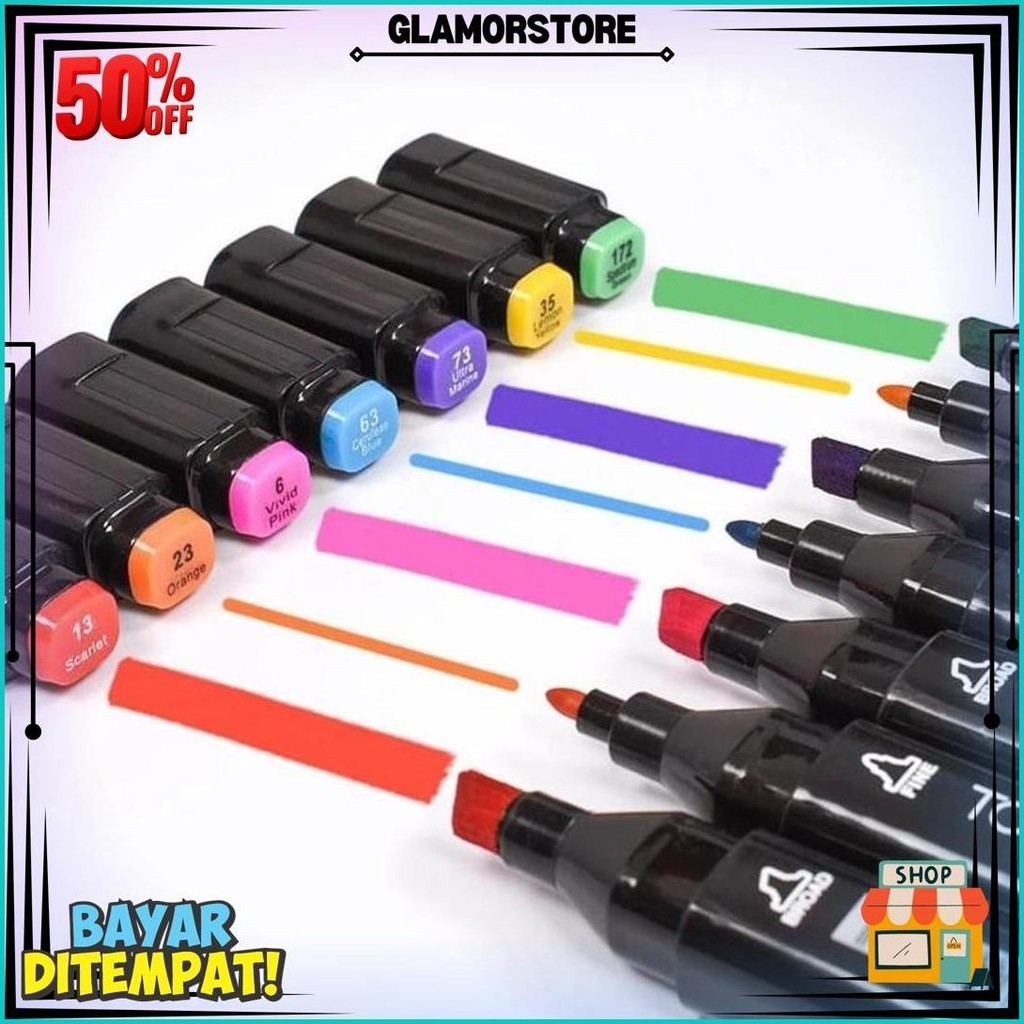 

Sby Stabilo Spidol Warna Sketsa Umum Dua Sisi Kepala Tulis Luas Dan Halus Double Headed General Touch Marker Pen Animation Set Markers Dual Side Fine Art Brush Twin Market Set 24Pcs, 48Pcs, 80Pcs All In One Multi Color Pena Pensil Best Seller