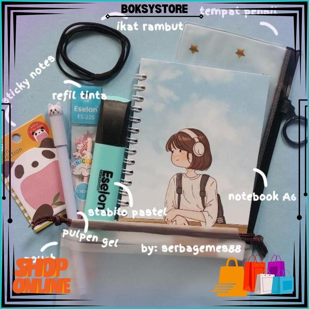

Serbagemes88 - Paket Alat Tulis 8In1 / Stationery Set Fancy / Alat Tulis Set Gratis Ongkir