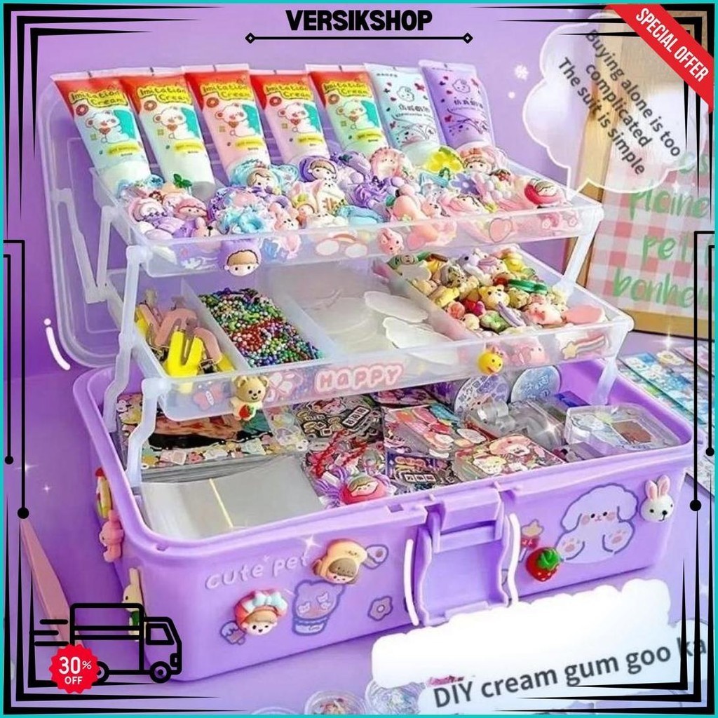 

CodSet Kartu Diy Kotak Penyimpanan Tiga Lapis Stiker Kartu Set Alat Akun Tangan Stiker Lucu Kartu Chuck Diy Deco Lem Krim Stiker Guka Deluxe Set Best Seller