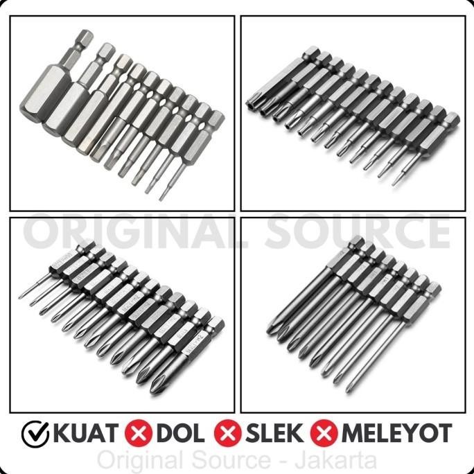 Mata Obeng Bor Kunci L Hex Key Plus Cross Bintang Torx Set Screwdriver