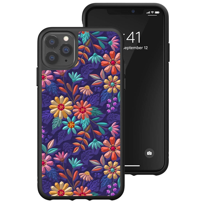 Hybrid Case iPhone 15 14 13 12 11 Pro Max Plus Mini XR Flower violet 3D NDK0092