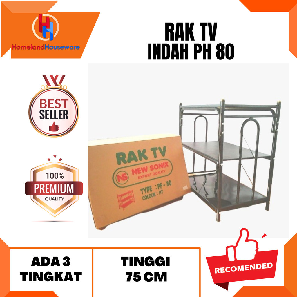 RAK TV INDAH PF 80 + RODA/RAK TV TINGKAT 3 + RODA